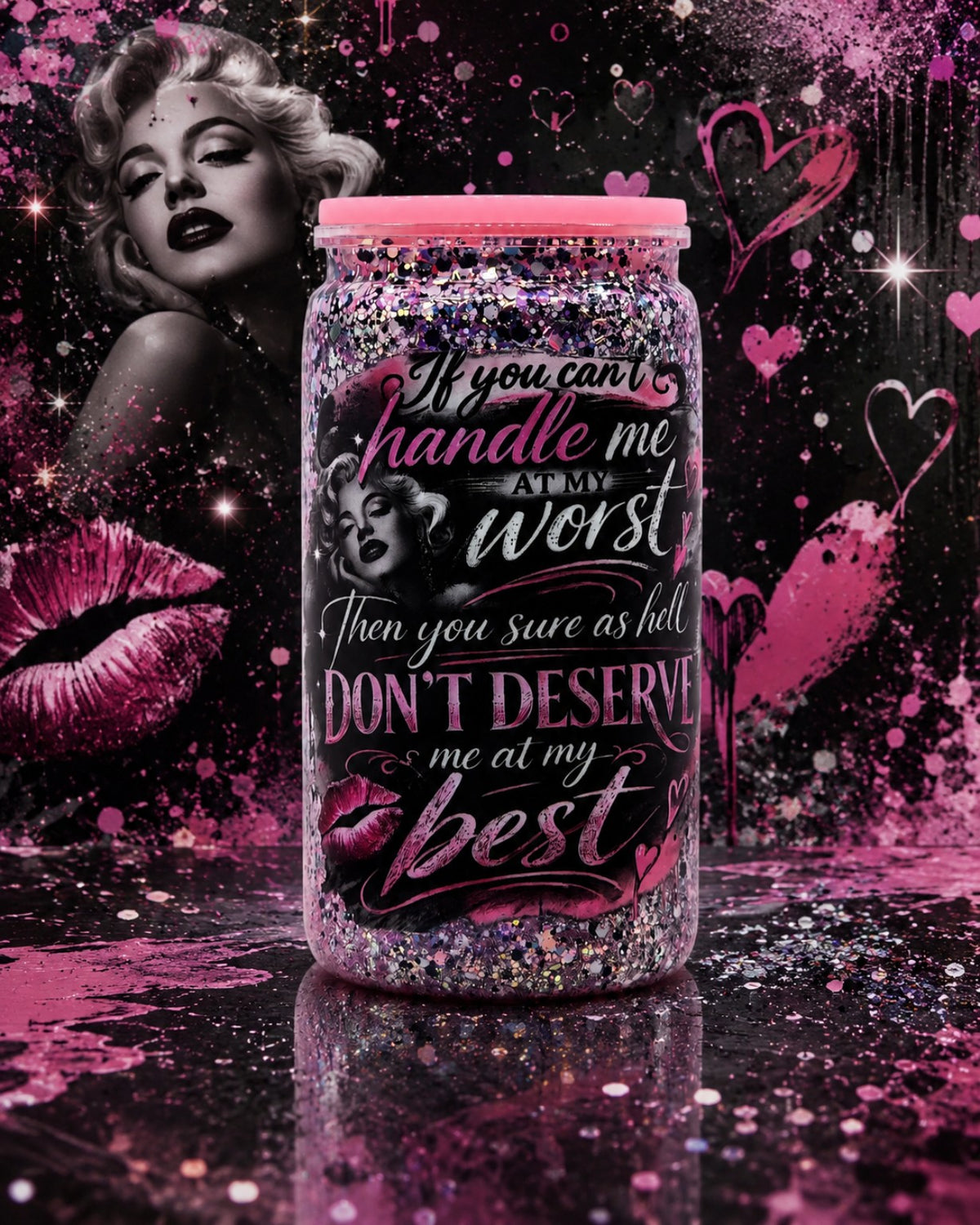 Handle Me at My Worst 16oz pre-made tumbler