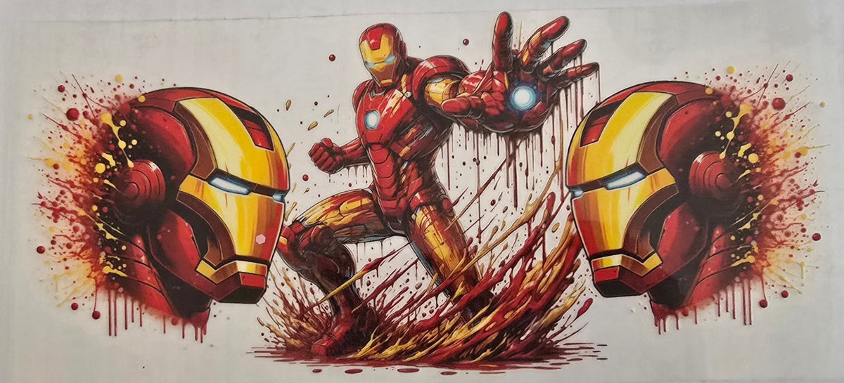 Iron Man wrap with red and gold armor and helmet artwork.