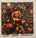 Halloween witch in a pumpkin corn maze for tis the season