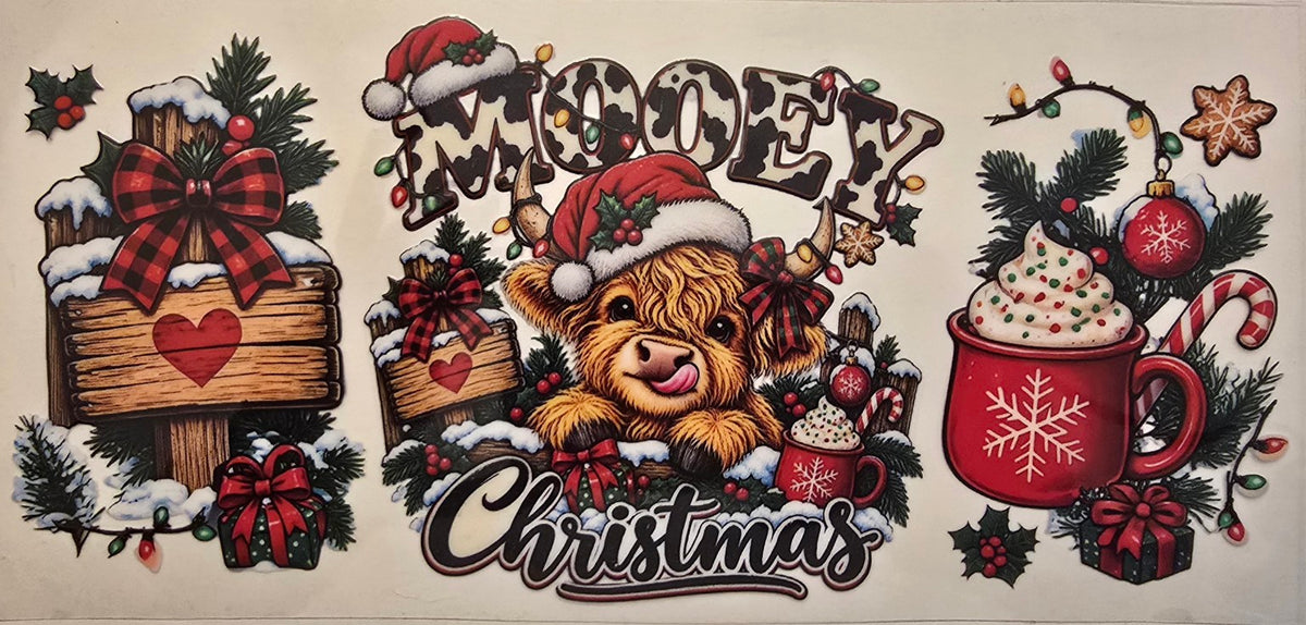 Mooey Christmas Highland Cow Wrap