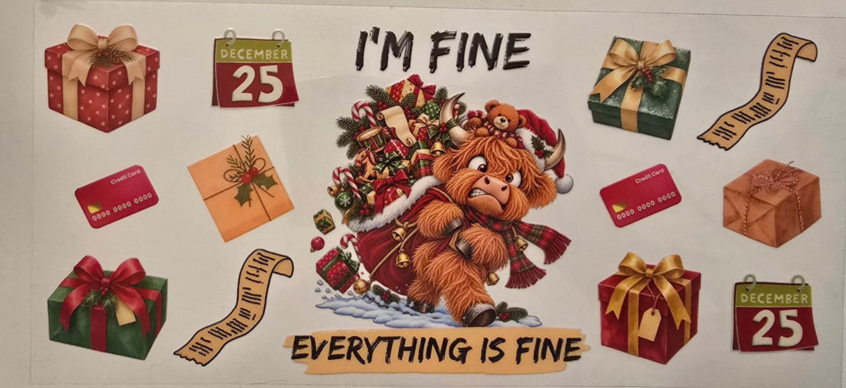 I'm Fine Everything Is Fine Highland Cow Wrap