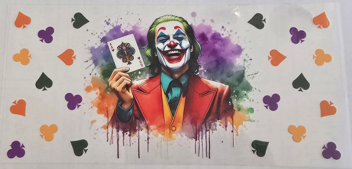 Joker wrap with playing card suit symbols.