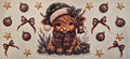 Plaid Scarf Highland Calf and Ornaments Wrap