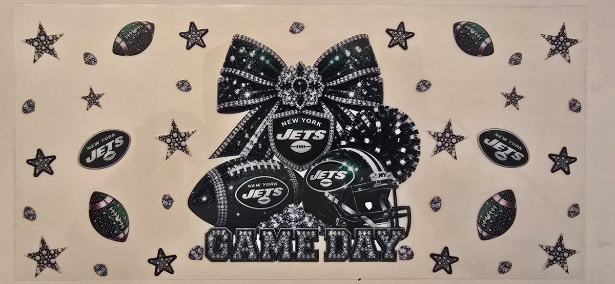 New York Jets jeweled bow Game Day wrap
