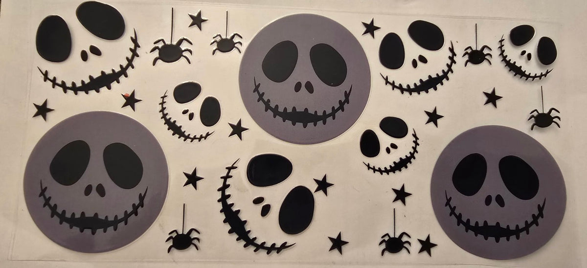 Jack Skellington faces and spiders Halloween wrap