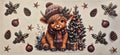 Winter Highland Calf with Christmas Tree Wrap