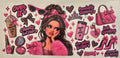 Brunette glam girl with pink bows and sassy quotes