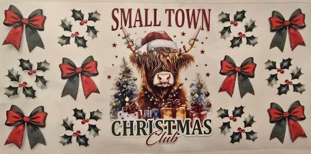 Small Town Christmas Club Highland cow wrap