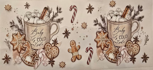 Baby It's Cold Outside Christmas mug and gingerbread wrap