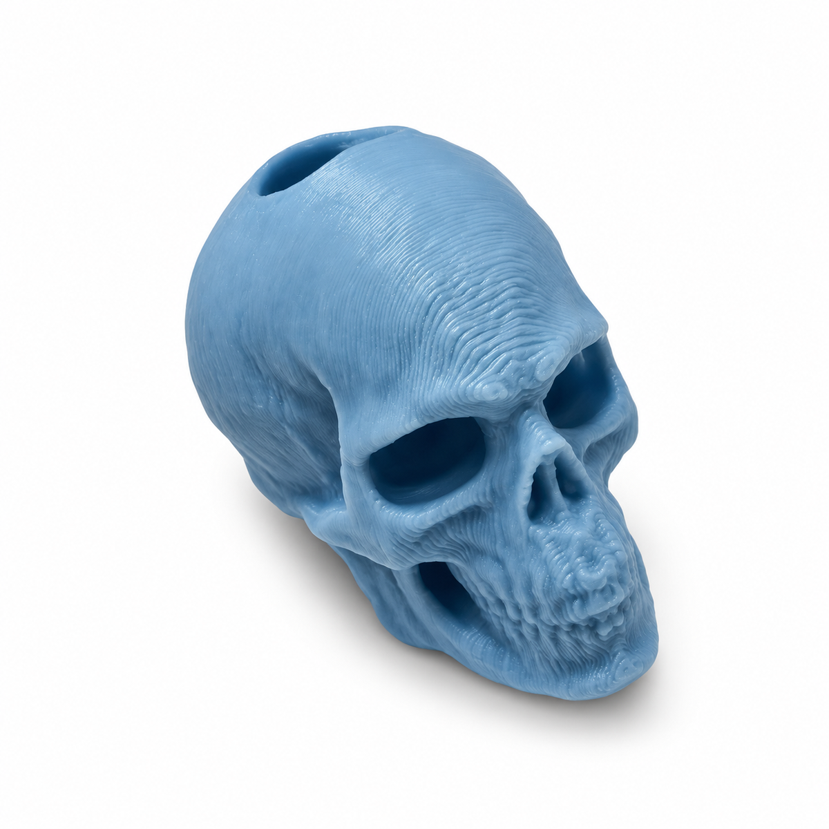 Blue skull 3D straw topper