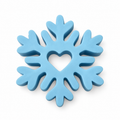 Blue snowflake heart 3D straw topper