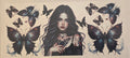 45 Tattoo Girl with Dark Butterflies