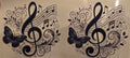 Black butterfly and treble clef music notes wrap