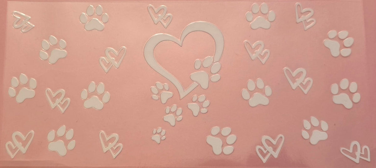 Paw prints and hearts dog and cat wrap
