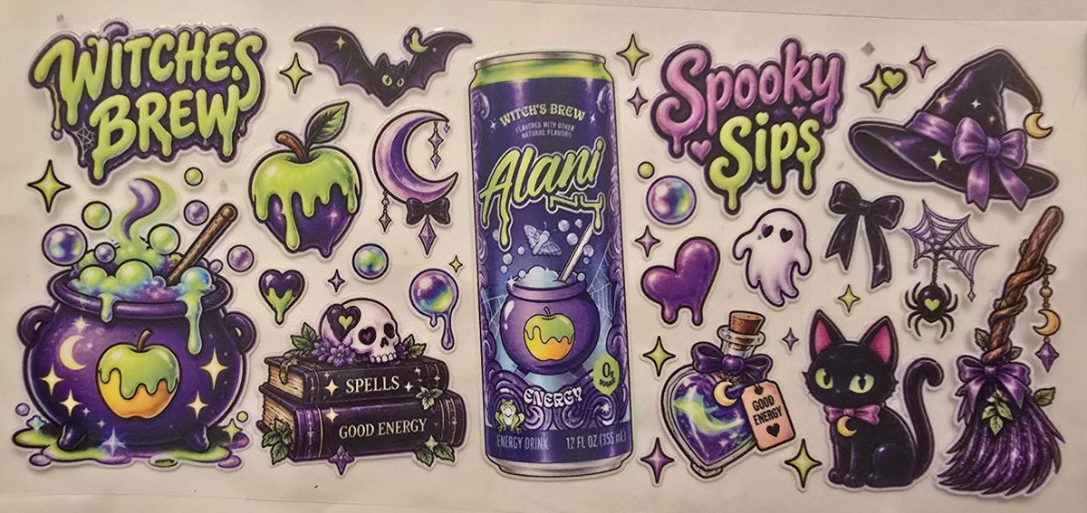 Alani Witches Brew spooky sips Halloween wrap design