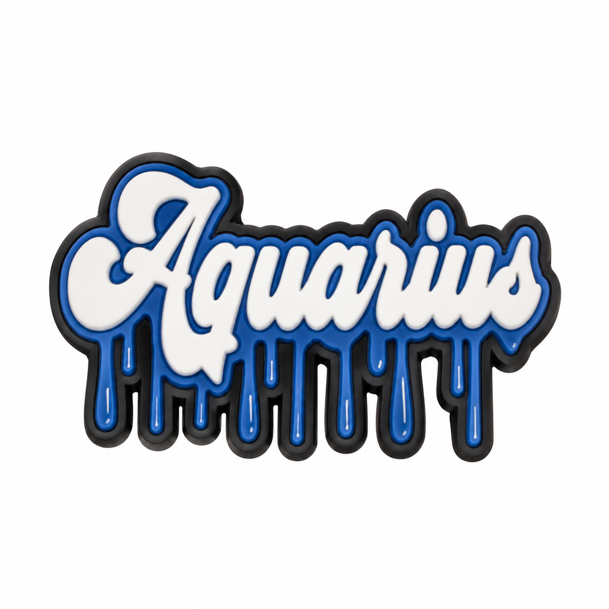 Aquarius blue and white 3D straw topper