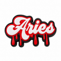 Aries red and white 3D straw topper