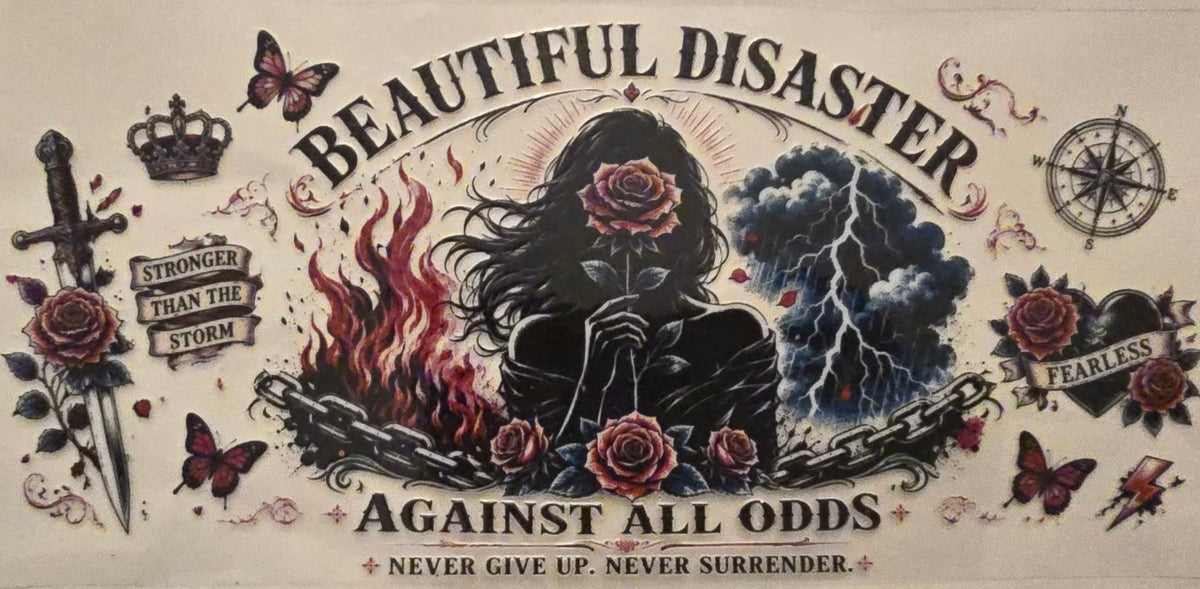 Beautiful Disaster mental health inspirational wrap