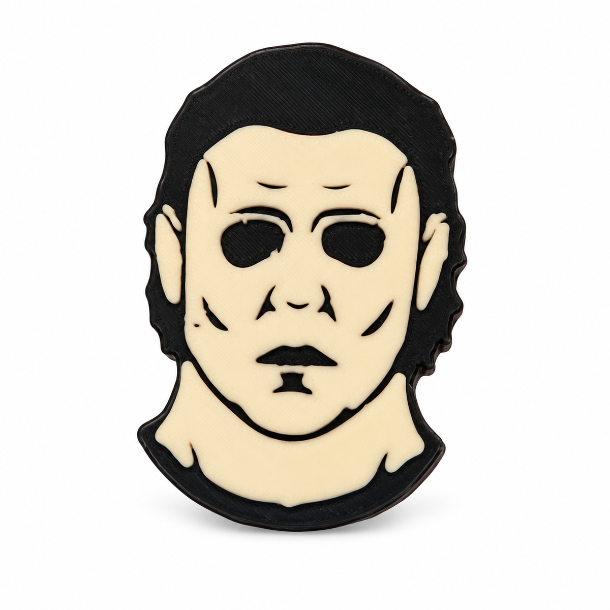Black and cream horror mask 3D straw topper