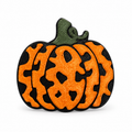 Black and orange pumpkin 3D straw topper