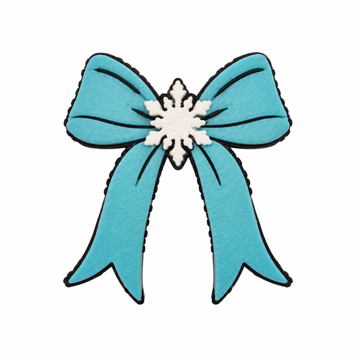 Blue snowflake bow 3D straw topper