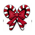 Candy cane bow 3D straw topper