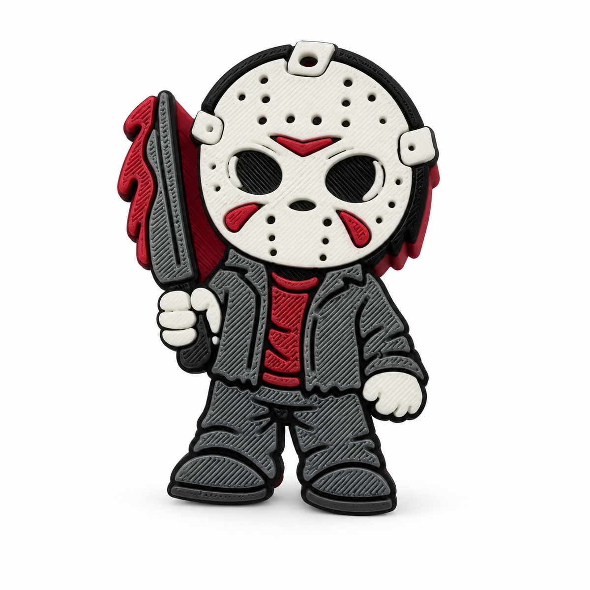 Chibi hockey mask figure 3D straw topper