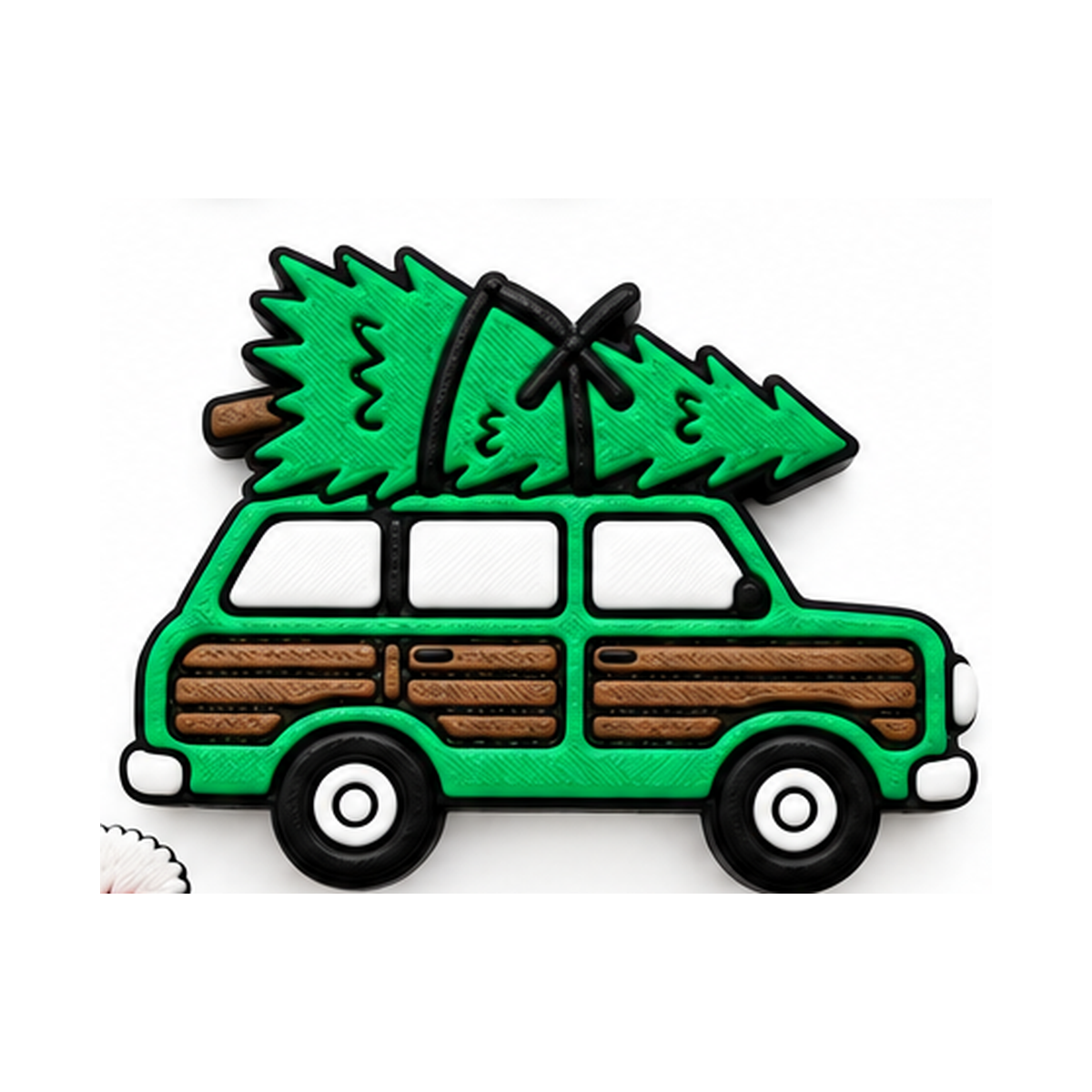 Christmas tree wagon 3D straw topper