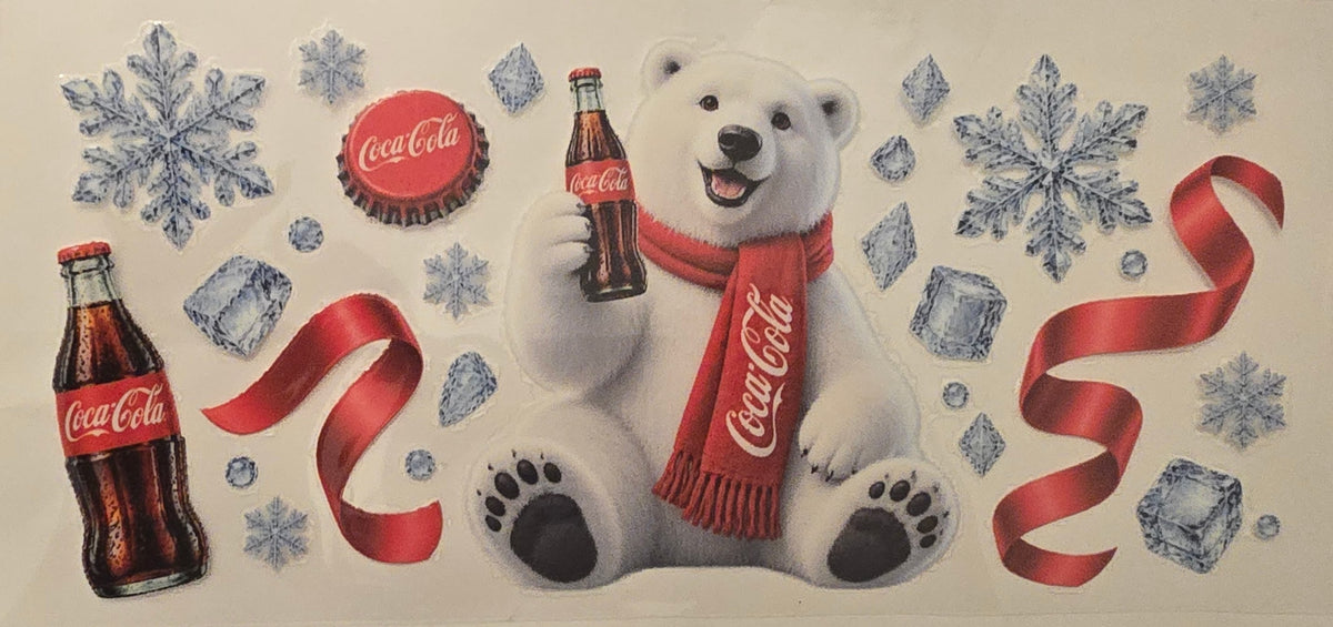 Coca-Cola polar bear snowflake holiday wrap