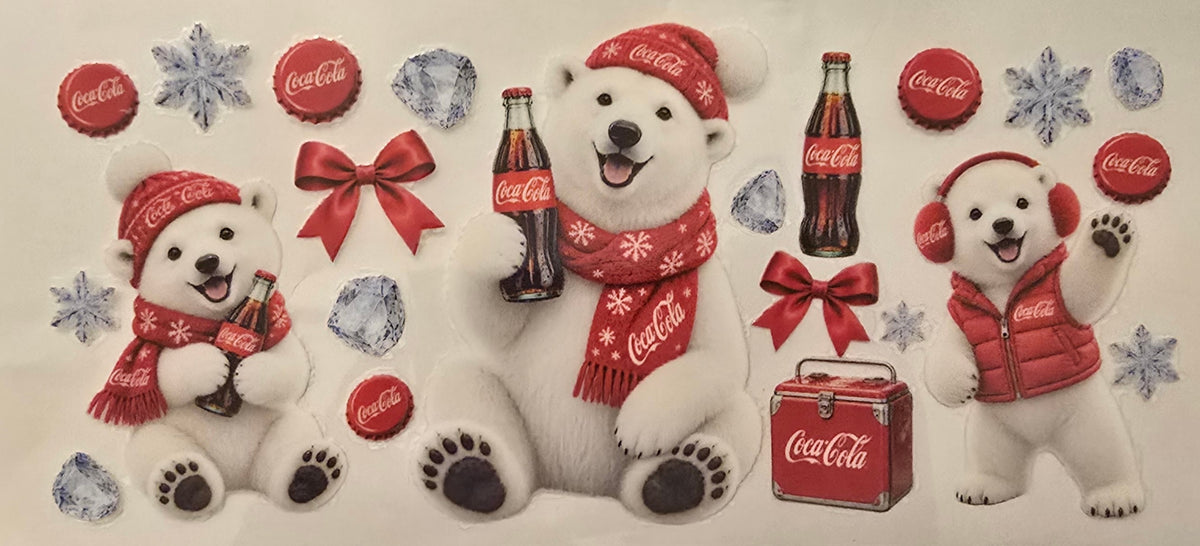Coca-Cola polar bear trio holiday wrap