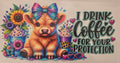 Highland cow coffee wrap design