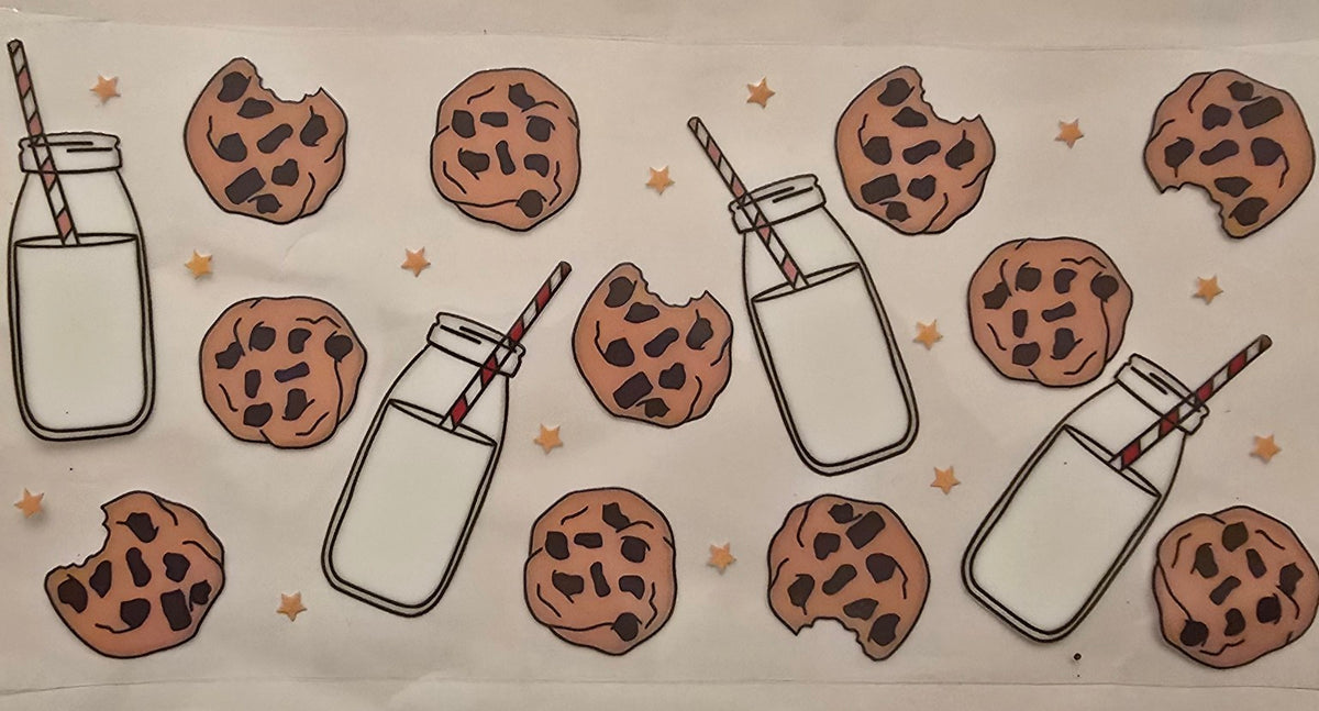 Cookies and milk pattern wrap design