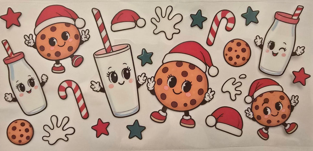 Cute milk and cookies Christmas wrap