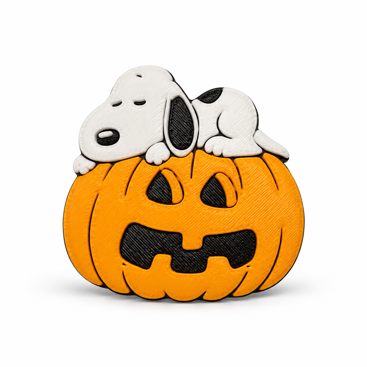 Dog on jack o lantern 3D straw topper