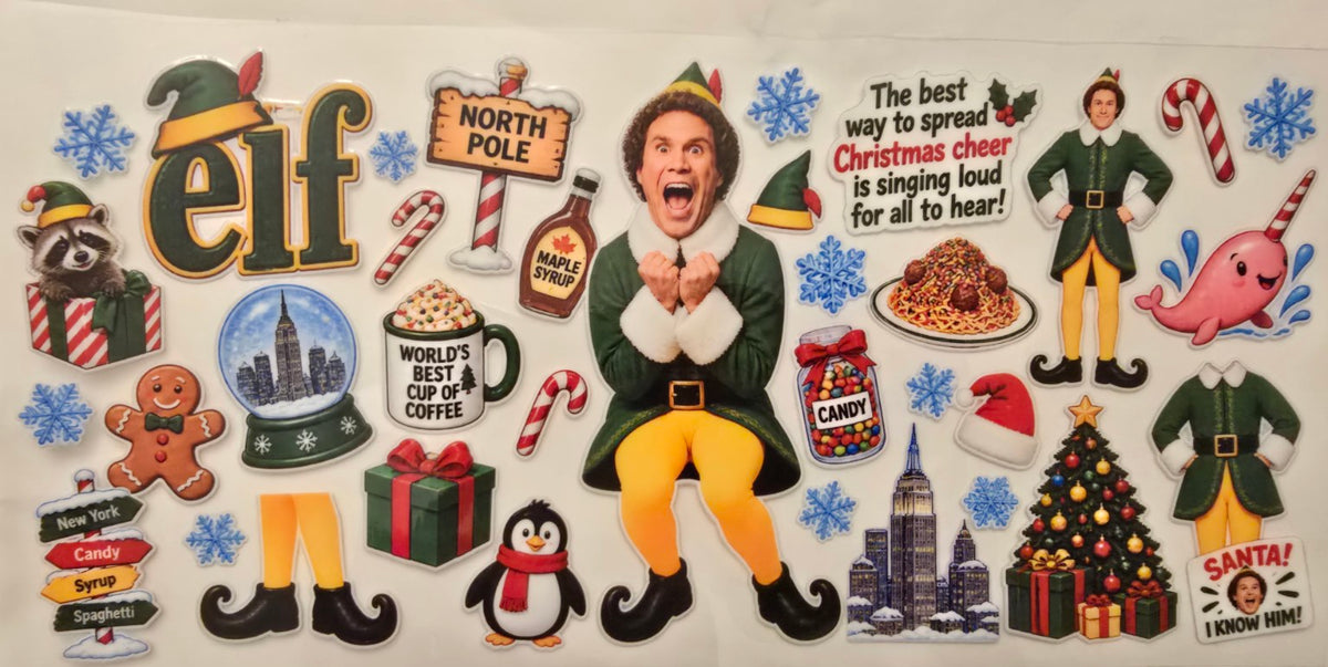 Elf Christmas movie collage wrap