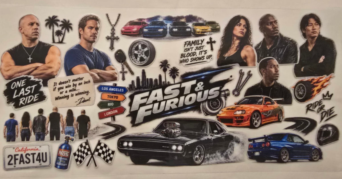 Fast and Furious collage wrap