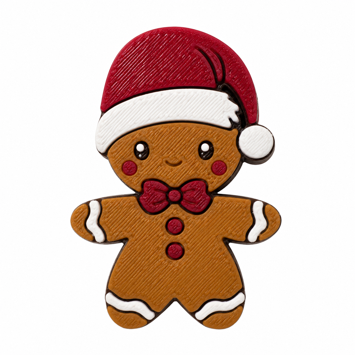Gingerbread Santa 3D straw topper