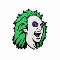 Green hair horror face 3D straw topper