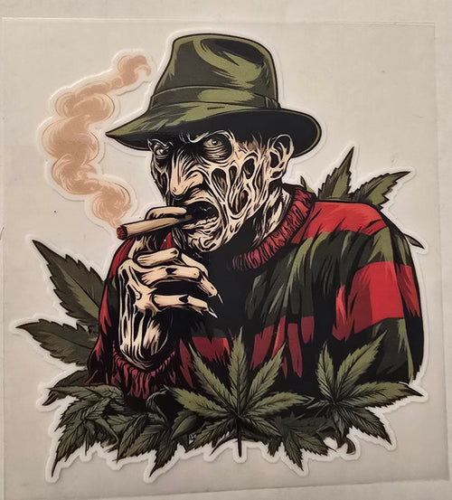 Freddy Krueger wearing a hat and smoking