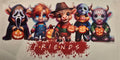 Halloween group of horror character costumes.