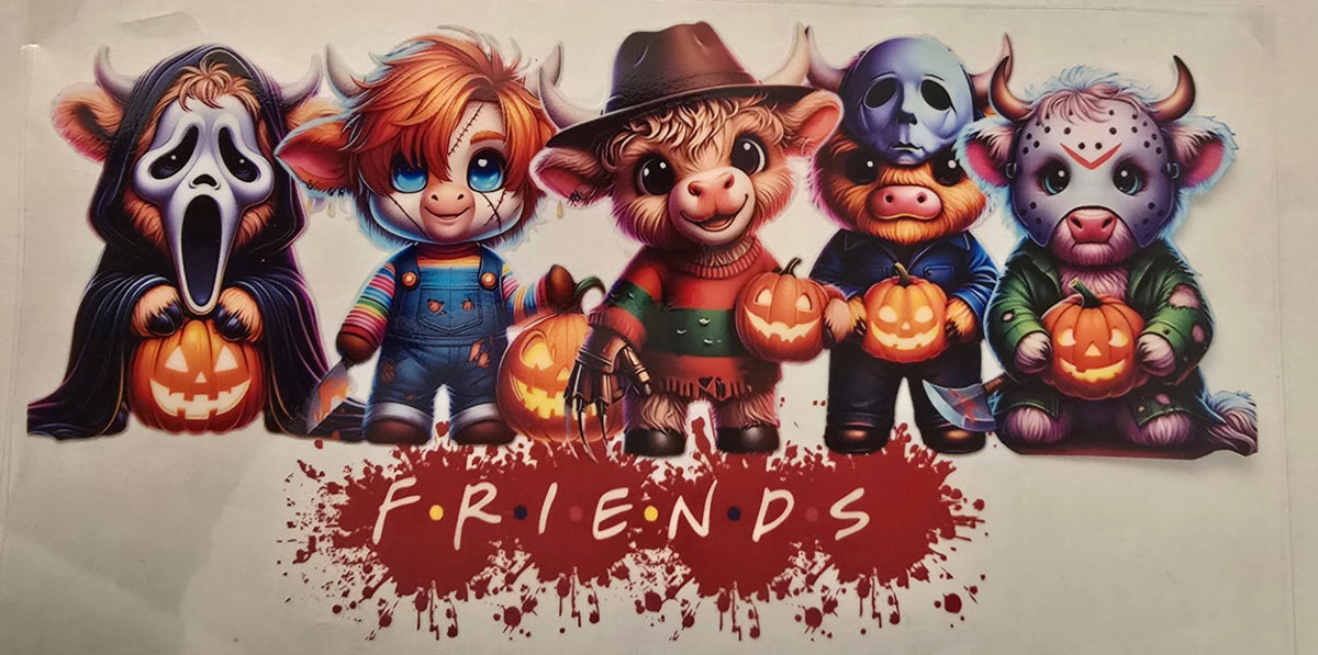 Halloween group of horror character costumes.