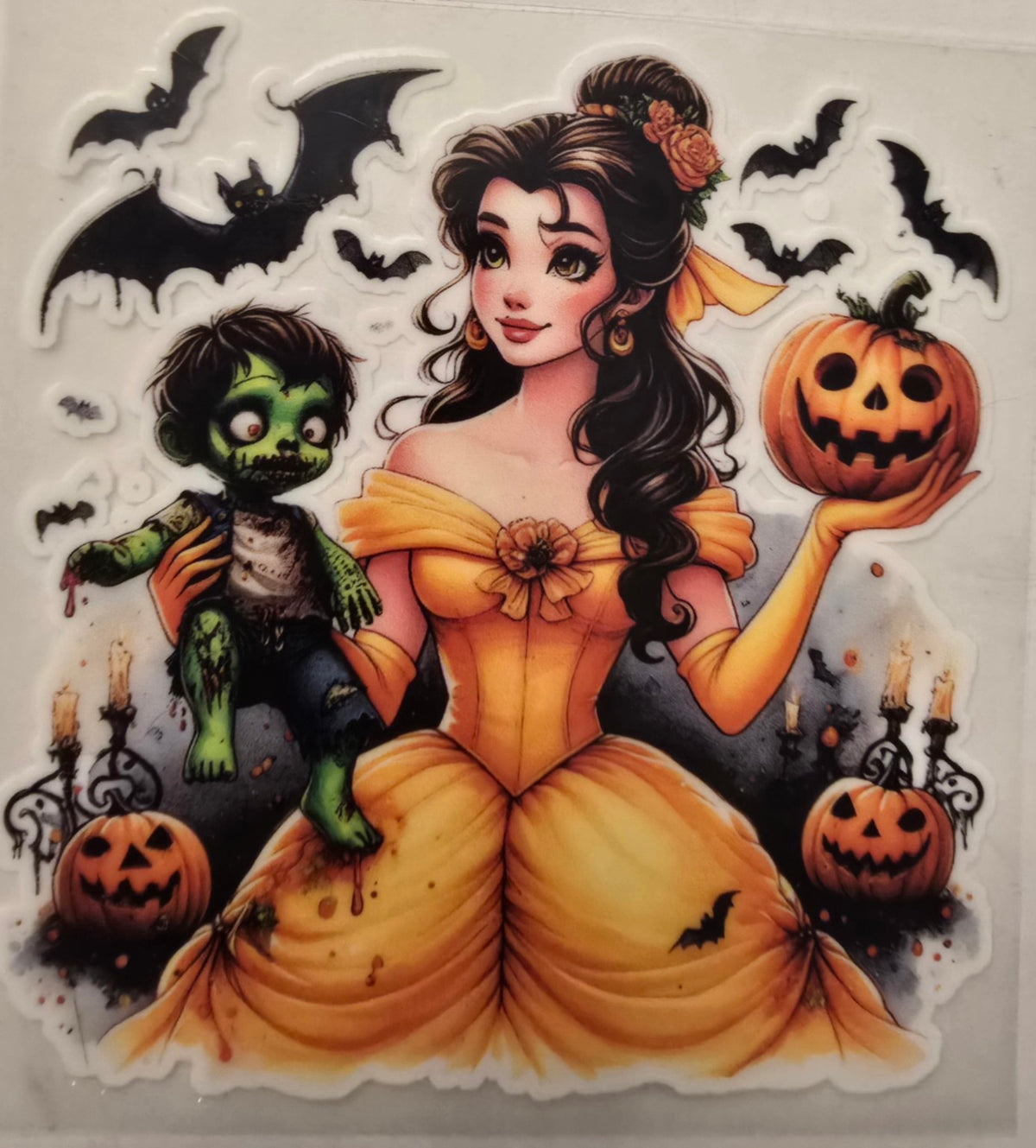 Halloween princess with zombie companion