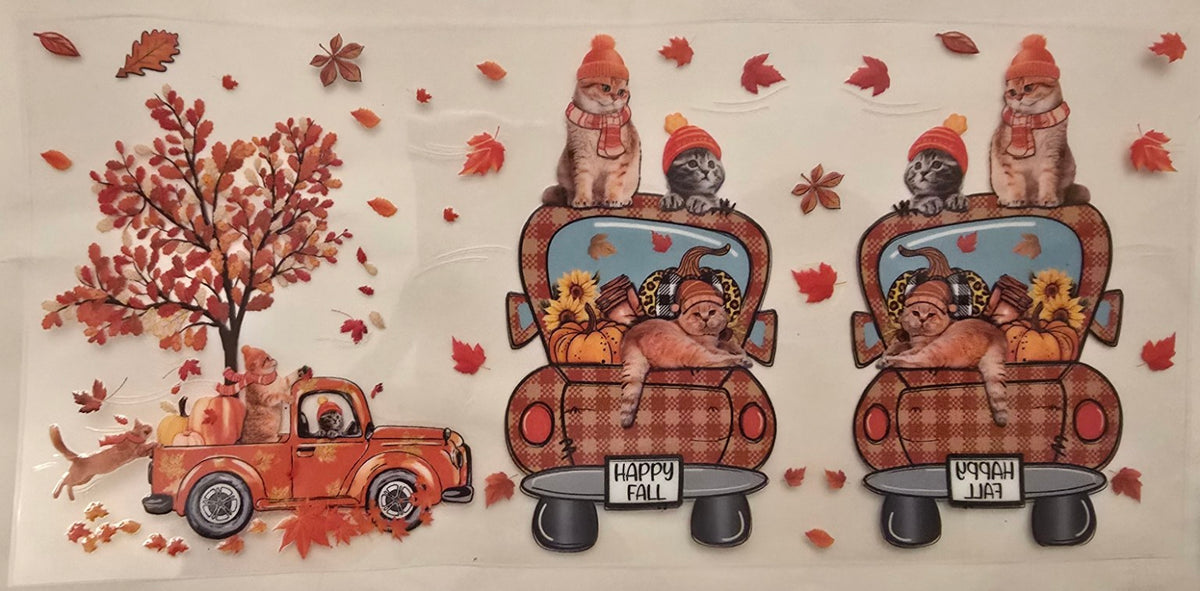 Happy Fall Cats Truck Wrap