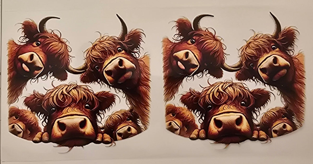 Highland Cow Funny Faces Collage Wrap