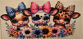Highland Cow Girly Bows & Floral Trio Wrap