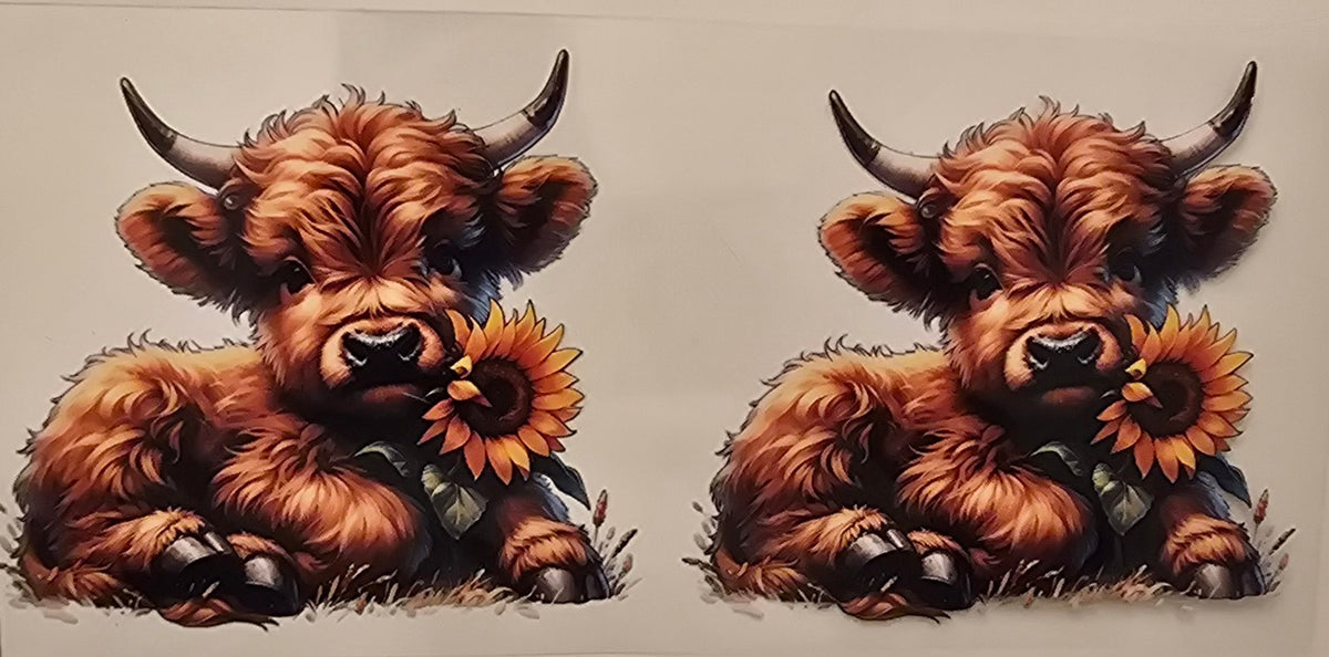 Highland Cow Sunflower Resting Wrap