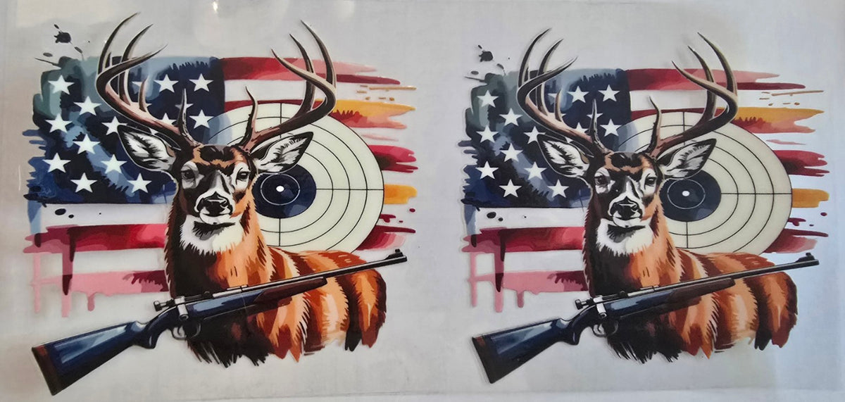 American flag deer hunting