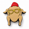 Holiday turkey sunglasses 3D straw topper