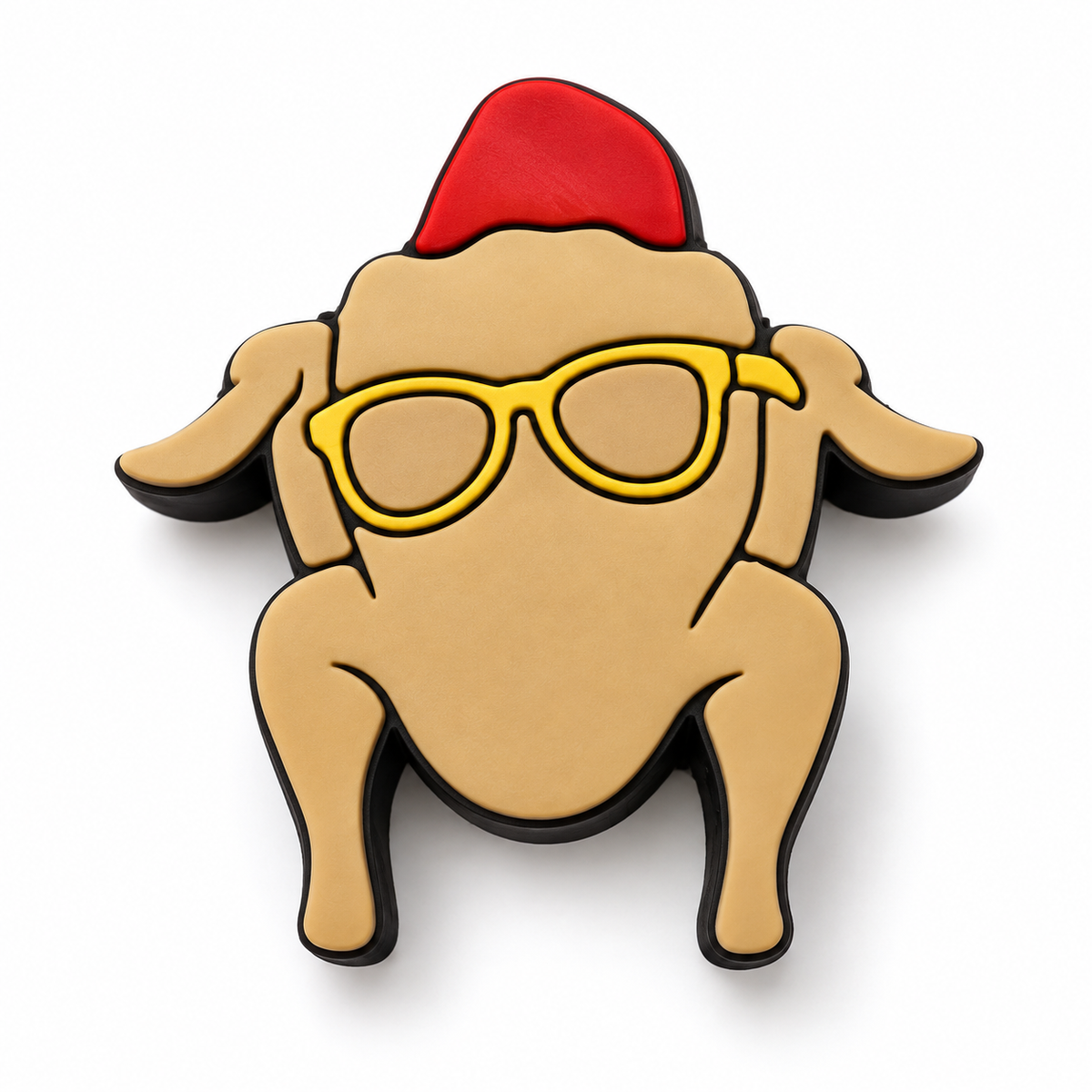 Holiday turkey sunglasses 3D straw topper