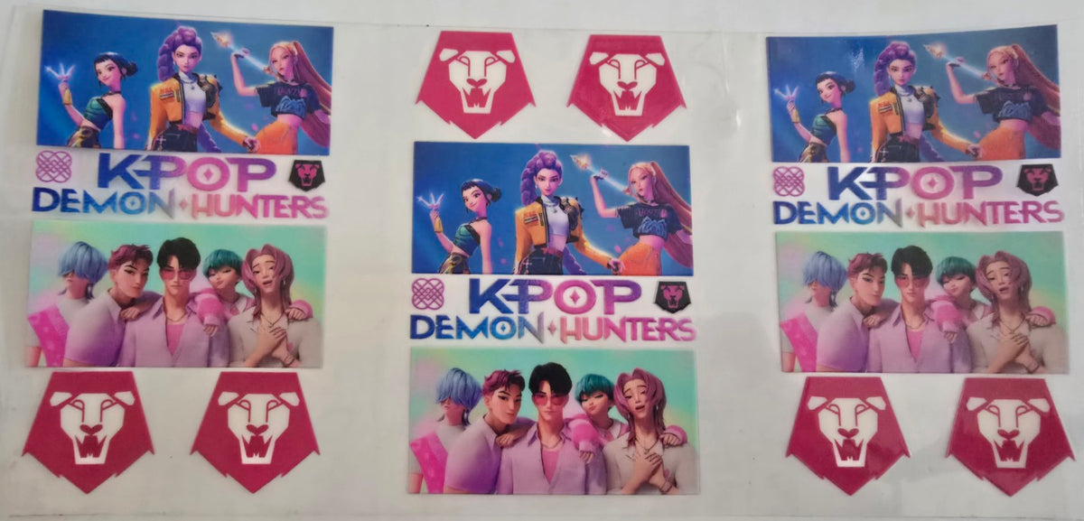 K-pop demon hunters group wrap design
